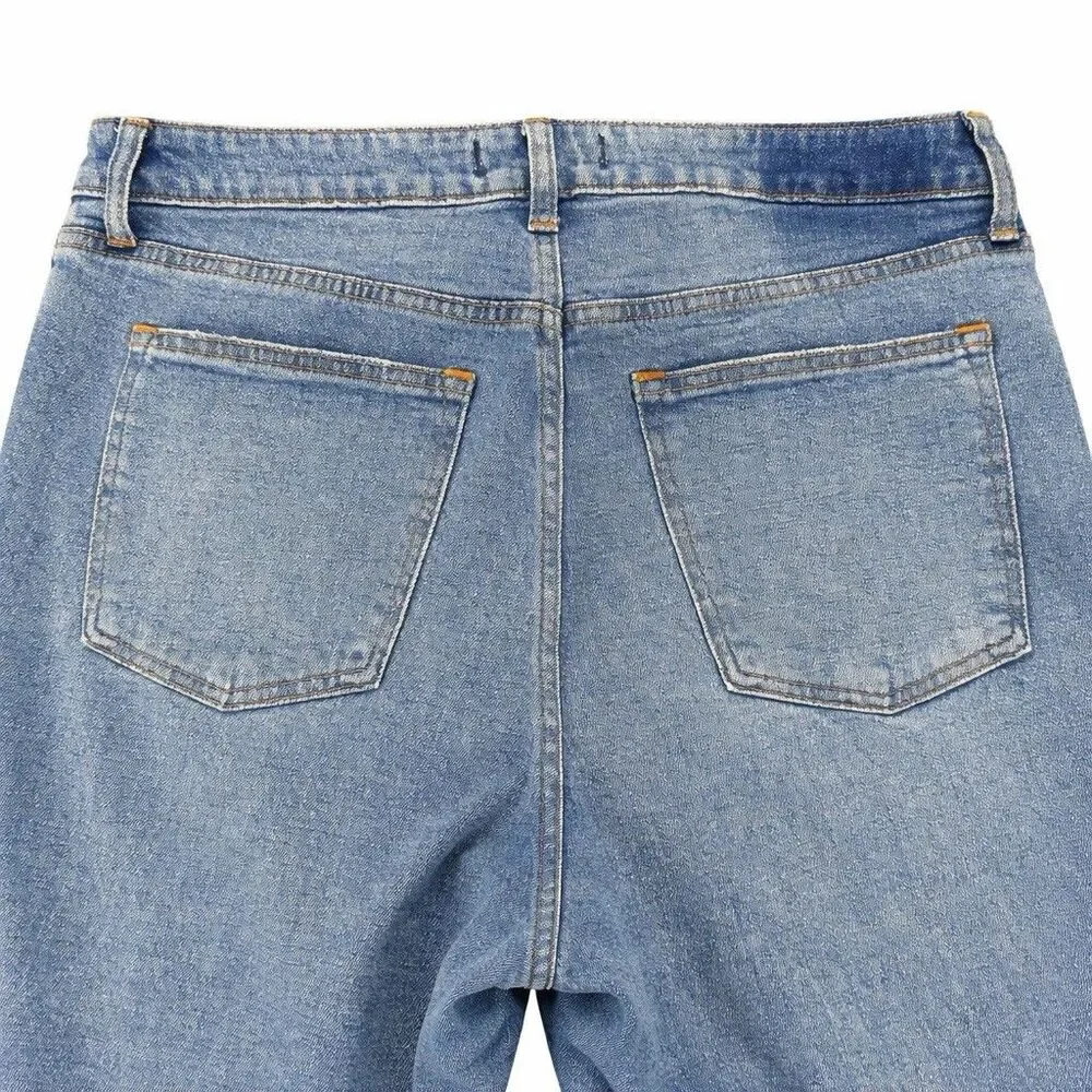 Abercrombie & Fitch The Mom High Rise Jeans Curve Love Womens 31/12S Light Wash - Picture 3 of 5